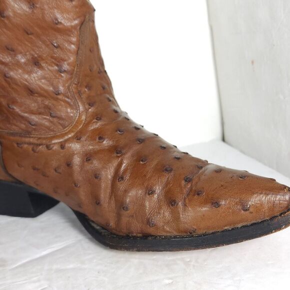 Lone Star Women’s US7B Brown Leather Full Quill Full Ostrish Western Boots - Picture 9 of 16